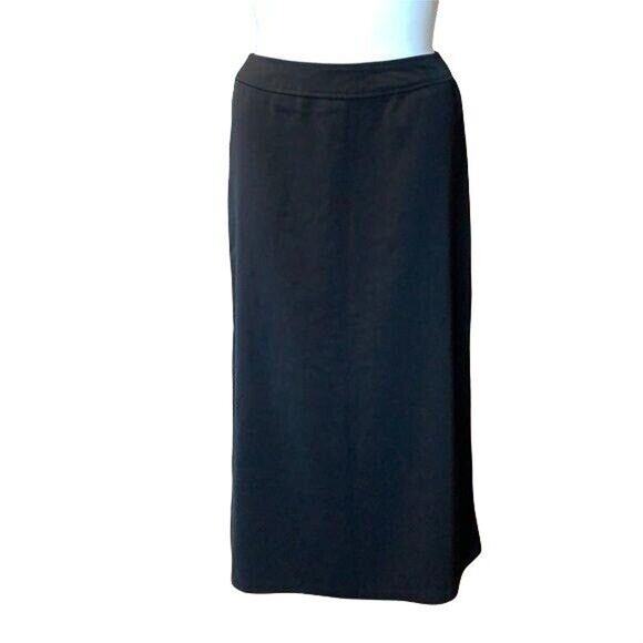 Liz Baker Womens Maxi Skirt Full Length Straight Black Classic Career Size 14 - Picture 1 of 8